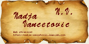 Nadja Vančetović vizit kartica